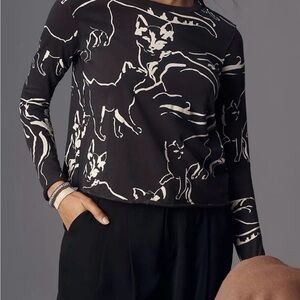 Maeve (Anthropologie) Cat Print Women's Top